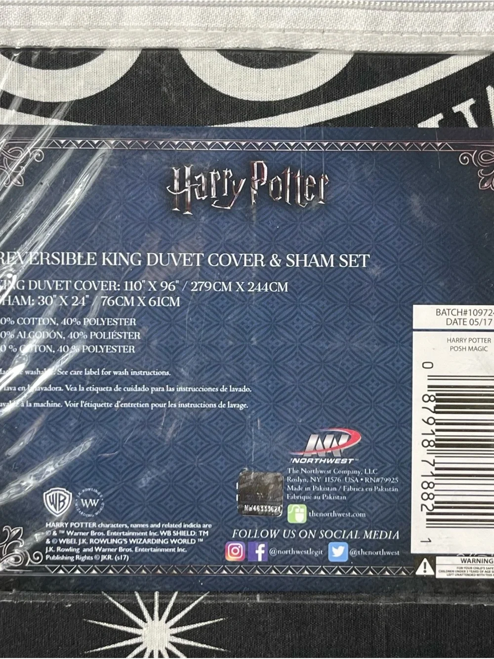 Harry Potter Reversible KING Duvet Cover Sham Set